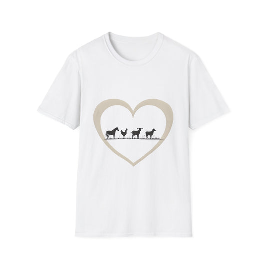 Farm Animals Heart T-Shirt